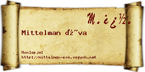 Mittelman Éva névjegykártya